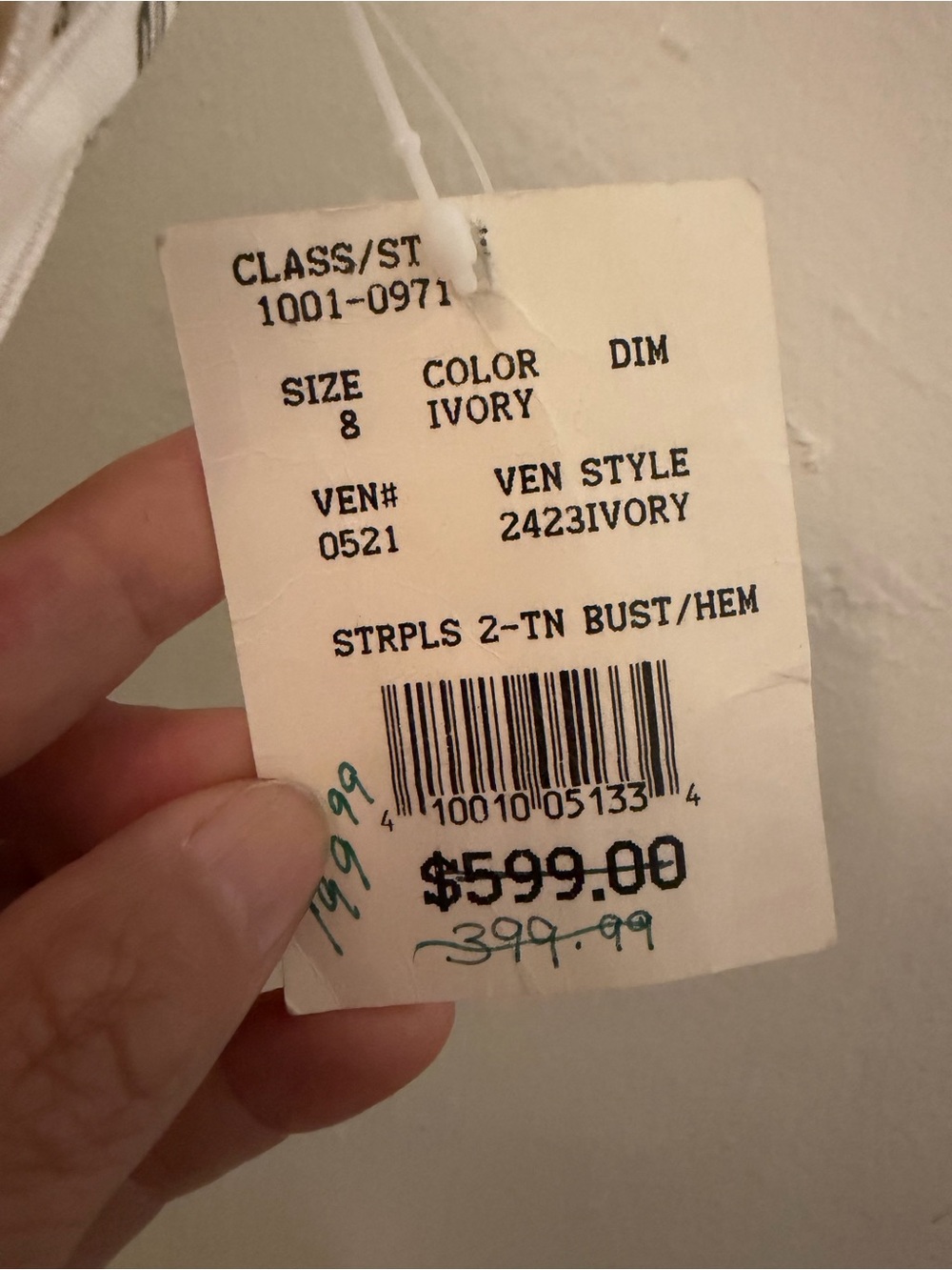 Vintage Michaelangelo 2423IVORY Two-Tone Satin Wedding Dress Size 8 - Picture 8 of 9